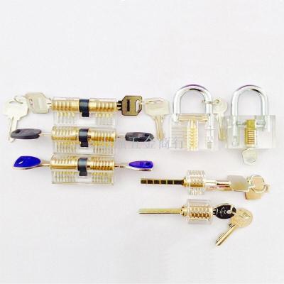 Transparent lock practice skill lock set of seven transparent practice skill lock process  transparent lock customized