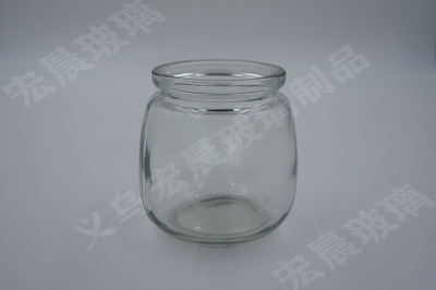 Manufacturer direct selling wire mouth glass pudding bottle candy bottle fat pudding glass bottle tinplate cover