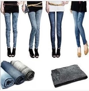 Wear denim leggings for women Korean version of large size small leg pants pencil leather pants tight body pants