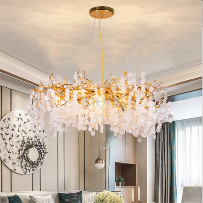 Post-Modern Golden Crystal Chandelier Nordic Light Luxury and Simplicity Creative Villa Project Home Bedroom Dining Room