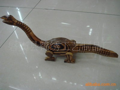 Factory Direct Sales Wooden Simulation Dinosaur Toy Dinosaur Model 40cm Wooden Dinosaur Ornaments