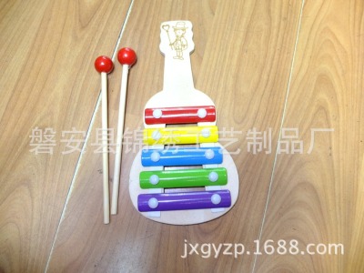 Factory Direct Sales Wooden Percussion Piano Guitar Five-Tone Small Percussion Piano Guitar Music Box Children's Early Education Musical Instrument