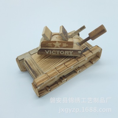Factory Direct Sales Wooden Music Tank Tank Music Box Decoration Wooden Toy Tank Travel Crafts