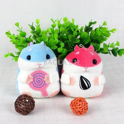 Plush Toy Boutique Little Hamster Pendant 10cm Cute Cartoon Hamster Gift Four-Sided Elastic Fabric Multi-Color