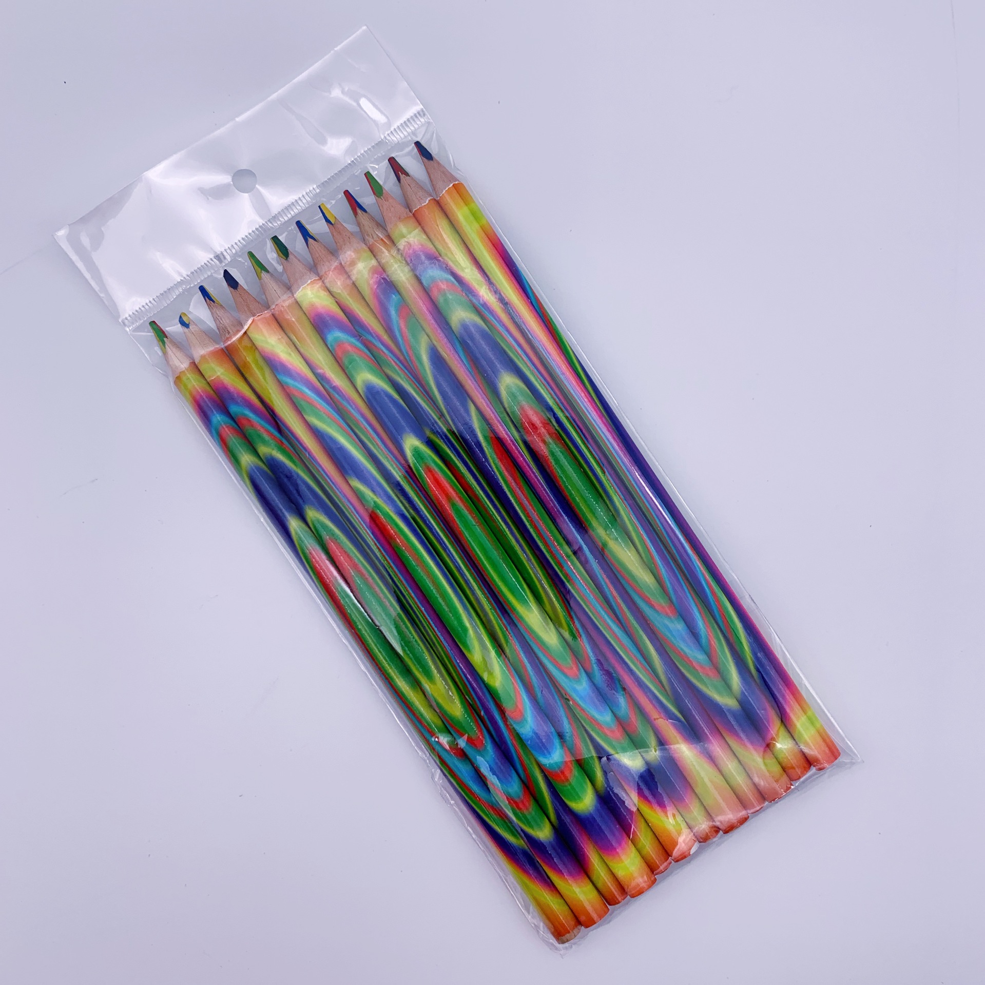 三角形四色同芯彩色铅笔彩虹笔一支四个颜色彩铅创意彩色铅笔现货