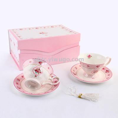 220ml British Cup and Saucer Afternoon Tea Set Coffee Shop Office Gift Daily Tea Set Afternoon Tea Creative