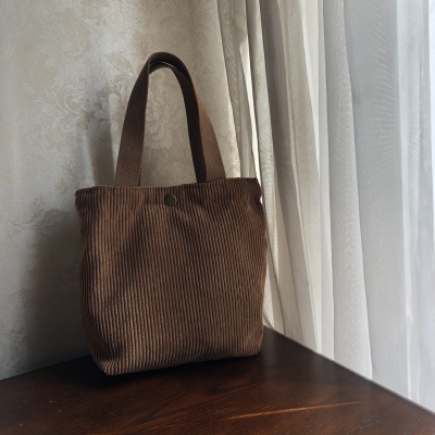 Corduroy canvas bag small lunch box bag fashion custom