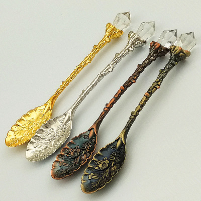 Modular Plug Vintage Pattern Alloy Small Spoon Coffee Spoon/Cake Spoon Soup Spoon Coffee Stir Spoon Jy37