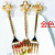 Crown Fruit Fork Gold and Silver Color Creative Fashion 4-Finger Fork Retro Fork Ruyi Lucky Knot Factory Direct Sales