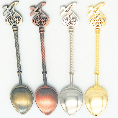 New Retro Alloy Coffee Spoon Three-Dimensional Daji Dancer Ballet Gold and Silver Copper Dessert Spoon Jy95