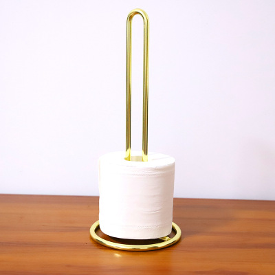 Nordic Gold Metal Iron Art Desktop Tissue Holder Dining Room/Living Room Multi-Functional Toilet Roll Stand Storage Rack