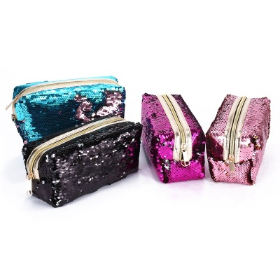 Cross-border hot new hand wash bag zipper makeup bag fashion mermaid sequined bag manufacturers direct sales