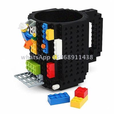 Slingifts 350ML Puzzle Mug Cup for Milk Water Build-On Brick Mug Coffee Cups for LEGO Building Blocks
