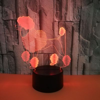 The new 2020 dog 3 d light colorful touch remote control 3 dled visual light atmosphere present 3 d small desk lamp