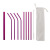 Creative Purple Stainless Steel Straw Drink Coffee Juice Milk Direct Drinking Straw Easy to Clean Environmental Protection Straw Set