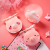 USB charging fan pink cute piggy makeup mirror LED fill light mini handheld fan