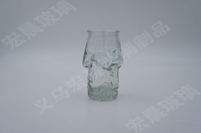 Manufacturers direct sales of double-sided skull head cup glass glass cup