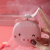 USB charging fan pink cute piggy makeup mirror LED fill light mini handheld fan
