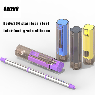 Sweno Clover 2020 New Foldable Straw Stainless Steel Amazon Removable Retractable Straw Set