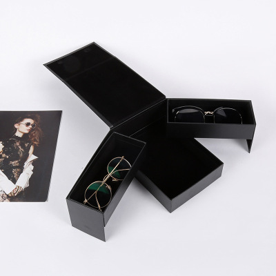 Creative double black fashion pull glasses rotary rectangular paper gift box bearing wholesale