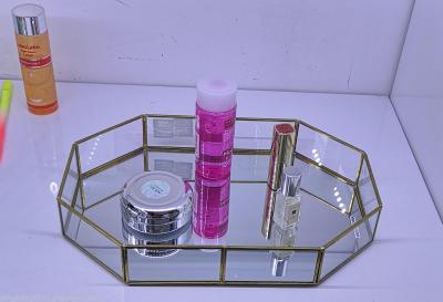 Nordic ins style simple tray glass jewelry display rack skin care cosmetics receive plate wedding props