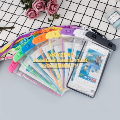 Manufacturers direct shot mobile phone waterproof bag color PVC touch screen transparent waterproof bag luminous waterproof bag