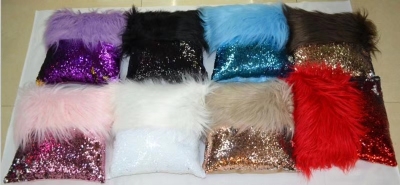 Long hair sequins pillow, pillow case, bedding, household articles, as for leaning on as cover