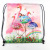 New flamingo bundle pocket eco-friendly shopping string bag manufacturer direct sale of a hair printing fabric