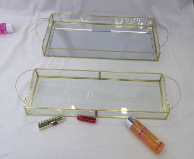 Nordic ins style simple tray glass jewelry display rack skin care cosmetics receive plate wedding props