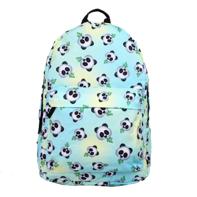 The new backpack is a printed panda cartoon satchel for casual students