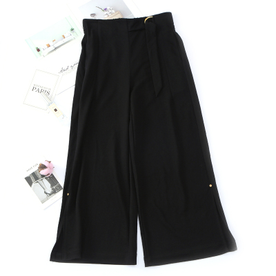 Spring wide leg pants women loose large size women's pants Korean version of fat mm high waist nine minutes in winter hang feeling show thin straight pants