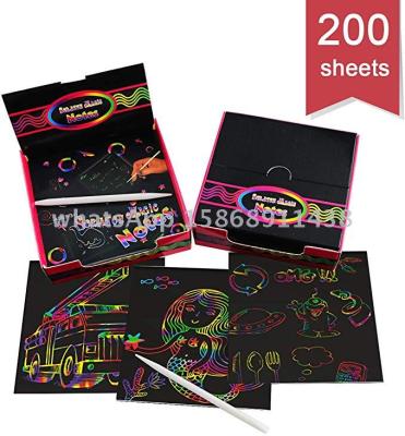 Slingifts 200 Sheets Rainbow Scratching Notes,Rainbow Scratch Off Mini Notes for Kids Arts Crafts Creative Fun for Kids