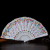 Wei-sheng craft fan white pole rattan flower sequins folding plastic fan gifts, manufacturers direct.