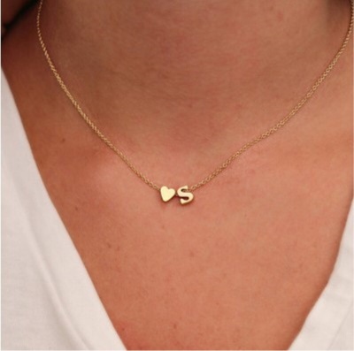 American hot style simple sweater chain heart-shaped letter pendant necklace women's collarbone necklace source manufacturers?