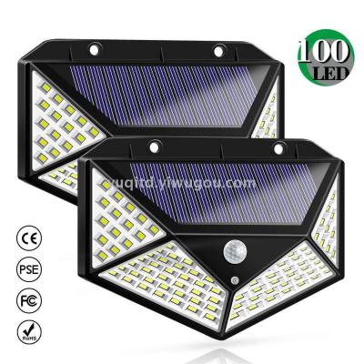 Straight amazon new hot style solar lamp 100LED human body sensor lamp wall lamp courtyard lamp