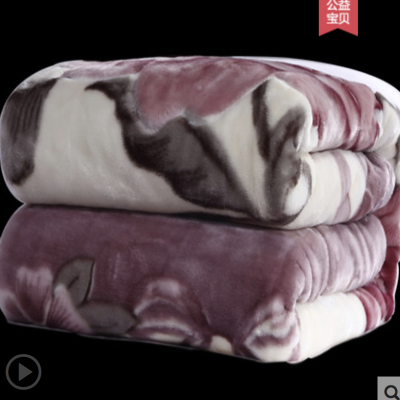 Raschel double thickened in winter double blanket single student has a warm coral blanket