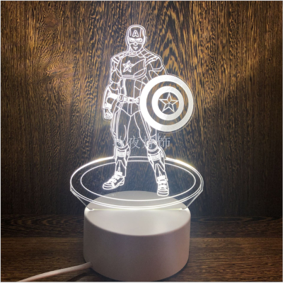 3D LED Table Lamps Desk Lamp Light Dining Room Bedroom Night Stand Living Glass CAPTAIN AMERICA  Next Unique 1
