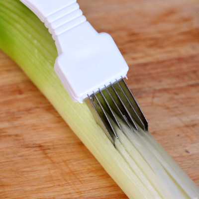 Upgraded Green Chinese Onion Shredding Machine Household Onion Cutting Artifact Ultra-Fine Stainless Steel Chopped Green Onion Onion Cutting Knife Lengthened Onion Cutter