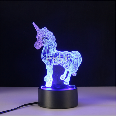 3D LED Table Lamps Desk Lamp Light Dining Room Bedroom Night Stand Living Glass Small unicorn Next Unique 30