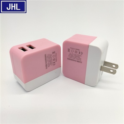 Smart dual USB charger 1A/2A dual color folding box quick charge head mobile phone and tablet general.