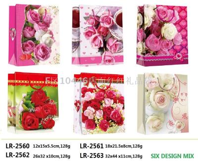 Flower Rose Gift Bag Mother's Day Valentine's Day Shopping Bag Packaging Paper BagBAG