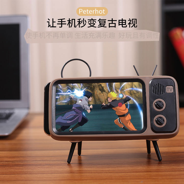 Retro Old TV TV Mobile Phone Bracket Mini Card Bluetooth Speaker Multi-Function Wireless Mini-Speaker Upgraded Version