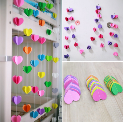 Stereo heart - shaped pull flower marriage room hanging decoration wedding curtain decoration children 's birthday party decorate love hanging decoration