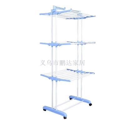 2019 new simple home floor clotheshorse multi-layer folding airfoil clotheshorse new air drying plastic clotheshorse