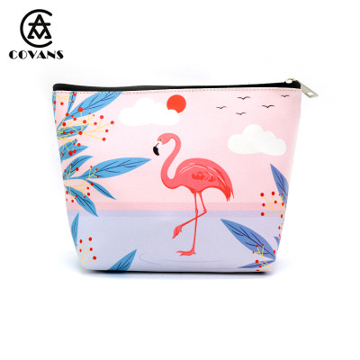 PU leather Digital Printing Large capacity women's Travel Cosmetics Collection hand Toiletries pack gifts to customize