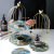 Nordic Ins Creative Dessert Table Decoration Golden Cake Stand Tempered Glass Cake Plate Dim Sum Plate Storage Tray