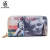 PU leather Digital Printed Banknote Credit card Collection custom Metal Double zipper hand Wallet