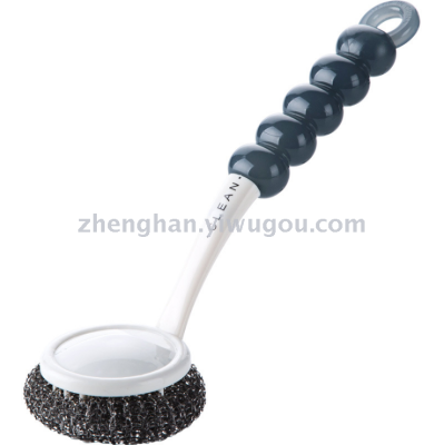 Steel ball long handle pan brush cleaning brush cleaning brush convenience