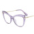 97525 Transparent Color Optical Medicated Fashion Women Frame Glasses Metal Earpiece Optical Eyewear