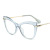 97525 Transparent Color Optical Medicated Fashion Women Frame Glasses Metal Earpiece Optical Eyewear